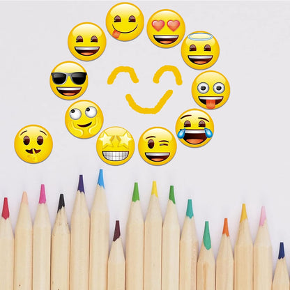 54Pcs Emoji Refrigerator Magnets Fridge Magnets for Locker Whiteboard Decorative Magnets - Cute Funny Magnets for School Home Kitchen Office Gift for Teacher Family and Friend