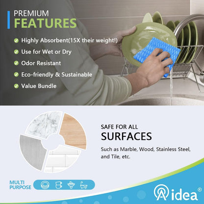 Cleaning Wipes, Multi-Purpose Towel Reusable Cleaning Cloths-80Ct(1 Pack), Domestic Wipes, Dish Cloths-(12''X24'')