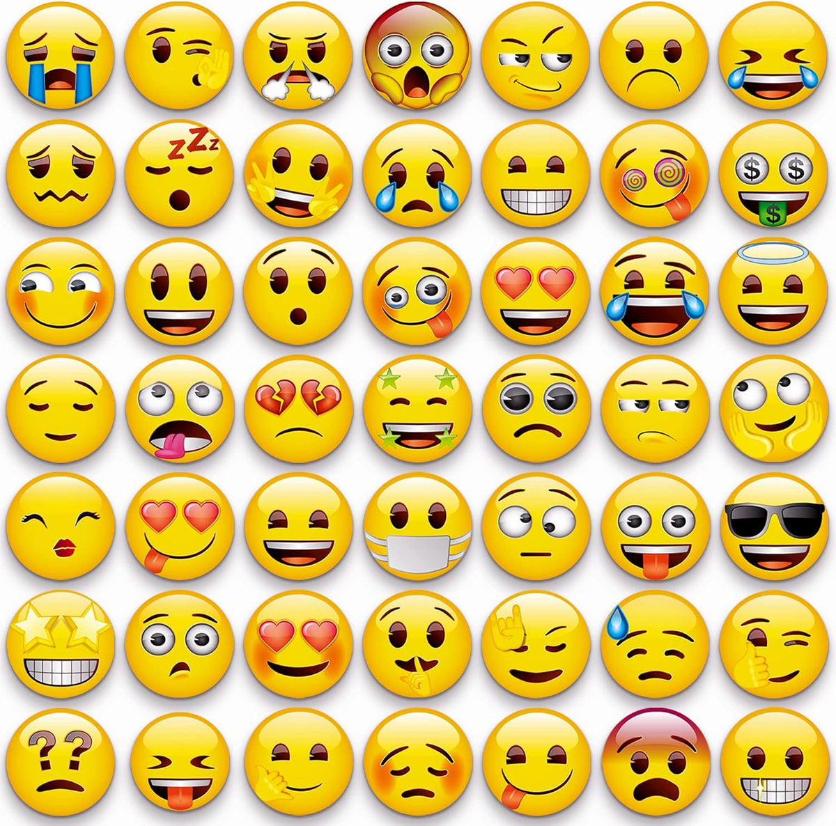 54Pcs Emoji Refrigerator Magnets Fridge Magnets for Locker Whiteboard Decorative Magnets - Cute Funny Magnets for School Home Kitchen Office Gift for Teacher Family and Friend