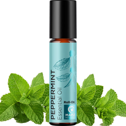 Peppermint Oil Roll on - Pure Peppermint Rollerball Essential Oil Aromatherapy Stick for Headaches - Natural Travel Essential and Pregnancy Must Have for Headaches Energy & Focus Support (1 Pack)