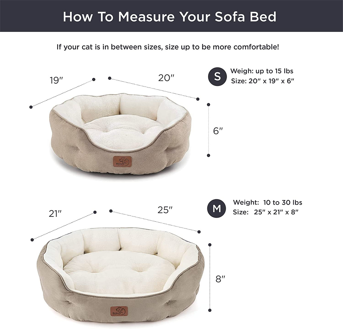 Small Dog Bed Washable,Round Cat Beds for Indoor Cats,20In Came | Soft Plush Pet Bed,Dog Beds for Small Dogs for Puppy and Kittens,Anti-Slip Bottom,Easy to Clean